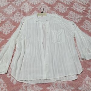 Women's White Striped Shirt